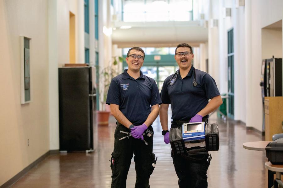 Two students in the Emergency Medical Services Certificate Program at SJC!