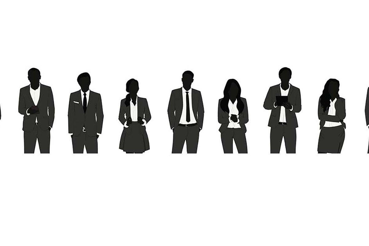 silhouette image of business people